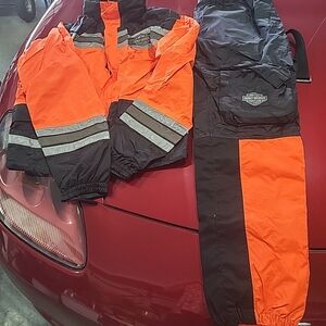 Harley-Davidson Black and Orange Rain Suit